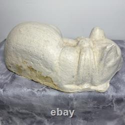 Antique Cast Iron Cat Door Stop Sleeping Cat 7 lb 11.3oz White