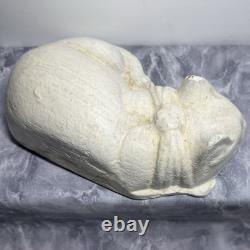 Antique Cast Iron Cat Door Stop Sleeping Cat 7 lb 11.3oz White