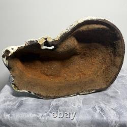 Antique Cast Iron Cat Door Stop Sleeping Cat 7 lb 11.3oz White