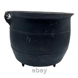 Antique Cast Iron Cauldron Large 10 lbs! 9 Tall And 10 Diameter. Good