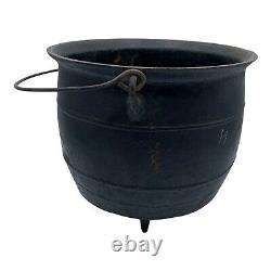 Antique Cast Iron Cauldron Large 10 lbs! 9 Tall And 10 Diameter. Good