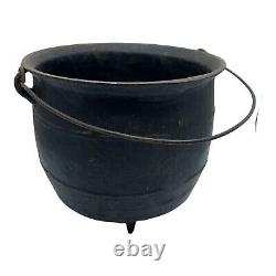 Antique Cast Iron Cauldron Large 10 lbs! 9 Tall And 10 Diameter. Good