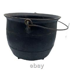 Antique Cast Iron Cauldron Large 10 lbs! 9 Tall And 10 Diameter. Good