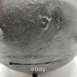 Antique Cast Iron Cauldron Large 10 lbs! 9 Tall And 10 Diameter. Good