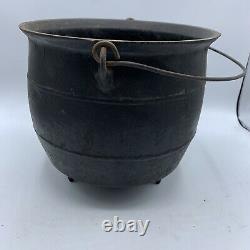 Antique Cast Iron Cauldron Large 10 lbs! 9 Tall And 10 Diameter. Good