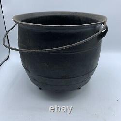 Antique Cast Iron Cauldron Large 10 lbs! 9 Tall And 10 Diameter. Good