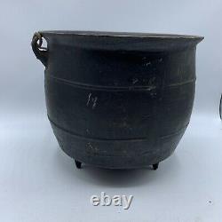 Antique Cast Iron Cauldron Large 10 lbs! 9 Tall And 10 Diameter. Good