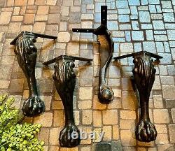 Antique Cast Iron Claw Foot Table Legs Furniture Set of 4 Metal Legs 10.75 tall