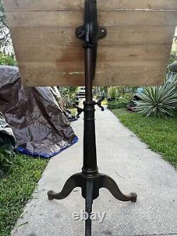 Antique Cast Iron Drafting Table Multi-Adjustable Base, Original Parts, 56lbs