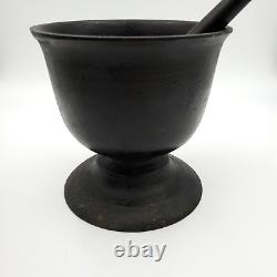Antique Cast Iron Mortar Pestle Apothecary Heavy Large 9lb Pharmacy