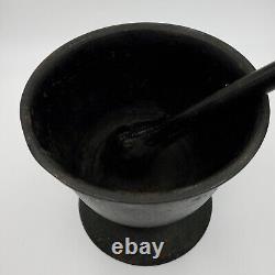 Antique Cast Iron Mortar Pestle Apothecary Heavy Large 9lb Pharmacy