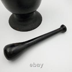 Antique Cast Iron Mortar Pestle Apothecary Heavy Large 9lb Pharmacy