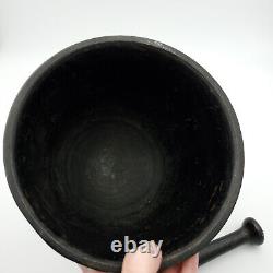Antique Cast Iron Mortar Pestle Apothecary Heavy Large 9lb Pharmacy