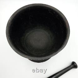 Antique Cast Iron Mortar Pestle Apothecary Heavy Large 9lb Pharmacy