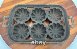 Antique Cast Iron Muffin/Pastry Pan 10 X 6' 6 Count Weighs 3 Lbs