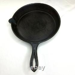 Antique Cast Iron Skillet #9 1800's Gate Mark Fancy Handle Single Pour 12