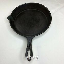 Antique Cast Iron Skillet #9 1800's Gate Mark Fancy Handle Single Pour 12