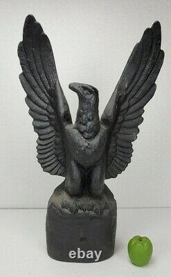 Antique Cast Iron Spread Wing Eagle Statue Ohio Bank Architectural Salvage 79 lb