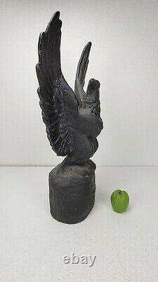 Antique Cast Iron Spread Wing Eagle Statue Ohio Bank Architectural Salvage 79 lb