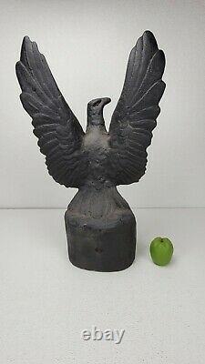 Antique Cast Iron Spread Wing Eagle Statue Ohio Bank Architectural Salvage 79 lb