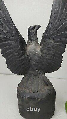 Antique Cast Iron Spread Wing Eagle Statue Ohio Bank Architectural Salvage 79 lb