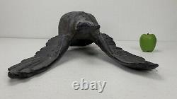 Antique Cast Iron Spread Wing Eagle Statue Ohio Bank Architectural Salvage 79 lb