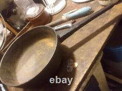 Antique Crisset Cast Iron Rush Dip Pan Circa 18th Century 9Dia. 3-1/4Deep 7 lb