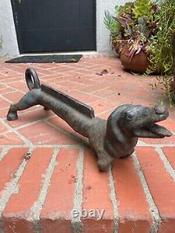 Antique Dachsund Cast Iron Weiner Dog Boot Scraper 21 Long 25 Lbs