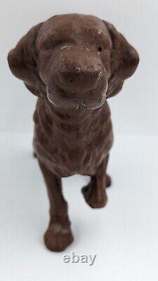 Antique Dog Door Stop Cast Iron Retriever Setter Pointer Dog Large Heavy 9+ Lbs