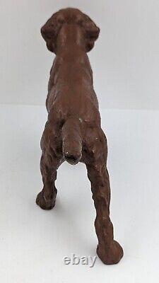 Antique Dog Door Stop Cast Iron Retriever Setter Pointer Dog Large Heavy 9+ Lbs