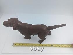 Antique Dog Door Stop Cast Iron Retriever Setter Pointer Dog Large Heavy 9+ Lbs