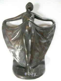 Antique Doorstop of Woman, 8.75 Tall 6 lbs, 11 oz Judd Cast Iron c1925