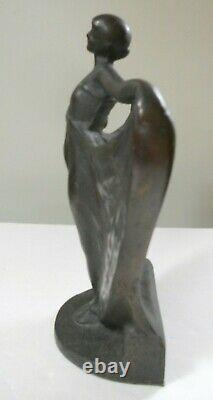 Antique Doorstop of Woman, 8.75 Tall 6 lbs, 11 oz Judd Cast Iron c1925