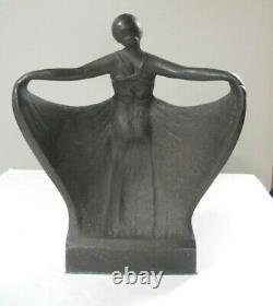 Antique Doorstop of Woman, 8.75 Tall 6 lbs, 11 oz Judd Cast Iron c1925