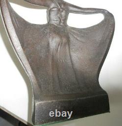 Antique Doorstop of Woman, 8.75 Tall 6 lbs, 11 oz Judd Cast Iron c1925