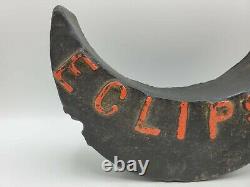 Antique Eclipse Cast Iron Crescent Moon B13 Windmill Weight Painted 26lb Rare