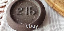 Antique English Cast Iron And White Ironstone Slab Kitchen Balance Scale Great