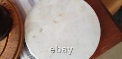 Antique English Cast Iron And White Ironstone Slab Kitchen Balance Scale Great