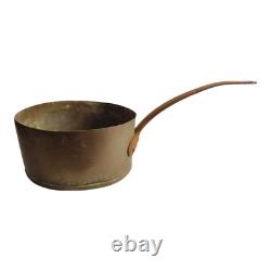 Antique French Hammered Copper BIG 11.5 Pot 7lbs. 3 oz. Cast Iron Handle