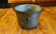 Antique Gated Cast Iron Cauldron Kettle With Bail And 4-notch Maker's Mark