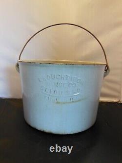 Antique Graniteware Porcelain Cast Iron 10 Qt. Cauldron Wrought Iron Range Co