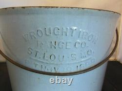 Antique Graniteware Porcelain Cast Iron 10 Qt. Cauldron Wrought Iron Range Co