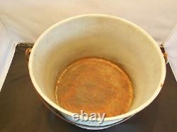 Antique Graniteware Porcelain Cast Iron 10 Qt. Cauldron Wrought Iron Range Co