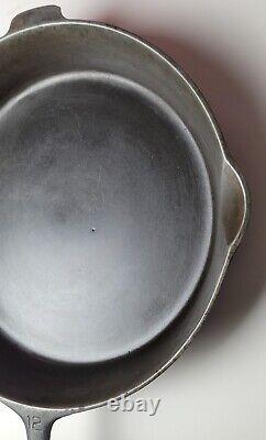 Antique Griswold No. 12 Cast Iron Skillet Pan P/n 719 Lbl Heat Ring Erie Pa USA