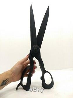 Antique HUGE Primitive Cast Iron Shears Scissors 4LB's Tailor Sewing EARLY