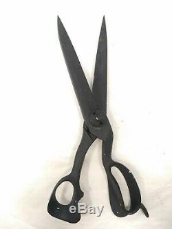 Antique HUGE Primitive Cast Iron Shears Scissors 4LB's Tailor Sewing EARLY