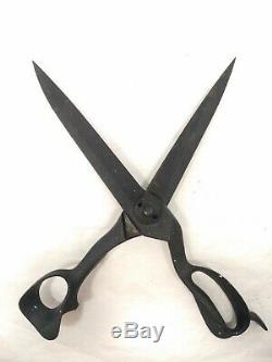 Antique HUGE Primitive Cast Iron Shears Scissors 4LB's Tailor Sewing EARLY