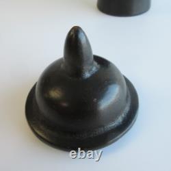 Antique Heavy Cast Iron Urn Jar Vessel w Lid Over 6 LBS