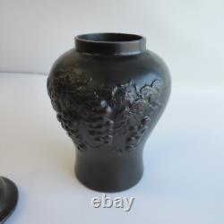 Antique Heavy Cast Iron Urn Jar Vessel w Lid Over 6 LBS
