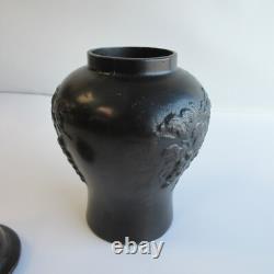Antique Heavy Cast Iron Urn Jar Vessel w Lid Over 6 LBS